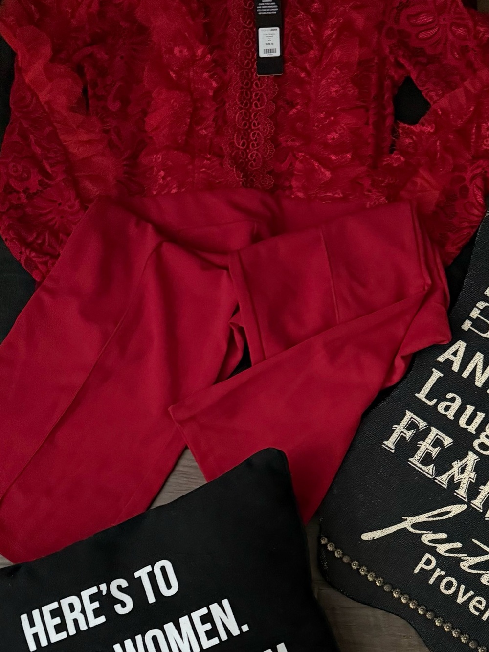 Fashion Nova Red Straight Leg Jumpsuit